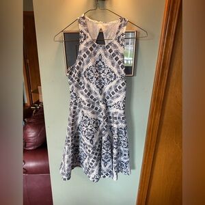 Sleeveless Patterned Skater Dress